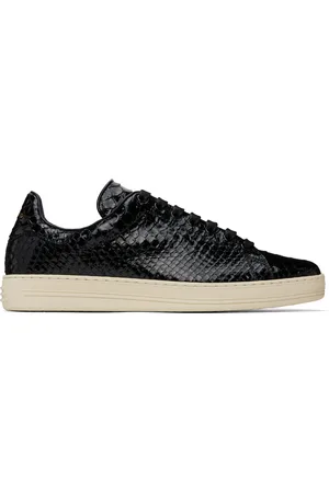 Tom Ford Black Stamped Python Warwick Sneakers