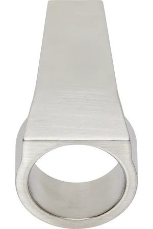Rick Owens Silver Porterville Trunk Ring
