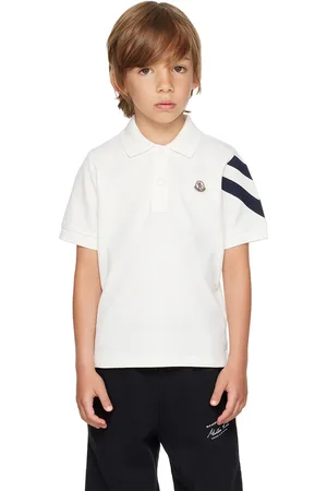 Moncler Little Kids White Logo Patch Polo