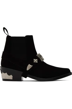 TOGA PULLA Black Ankle Strap Chelsea Boots