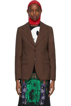 RAF SIMONS Brown Cotton Blazer