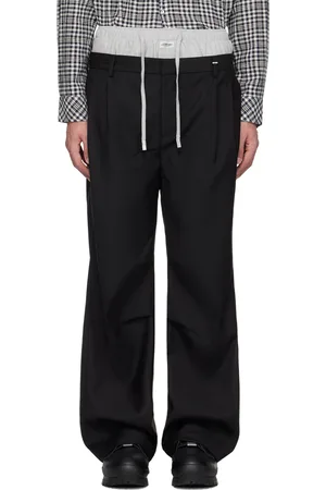 C2H4 Black & Gray Lounger Layered Pants