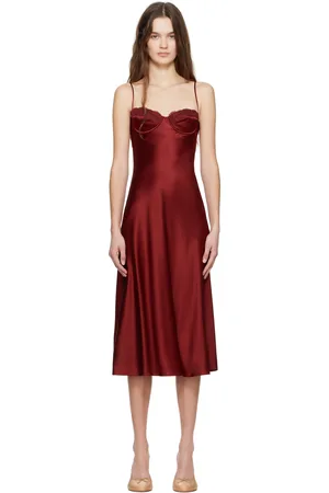Mirror Palais Burgundy Ballet Midi Dress