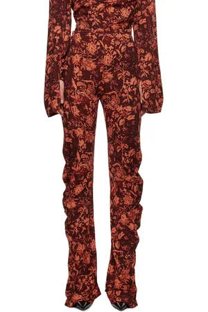 Jade Cropper Burgundy & Orange Twisted Trousers
