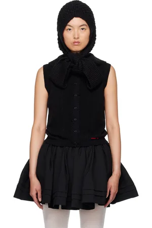 Shushu/Tong Black Spread Collar Cardigan