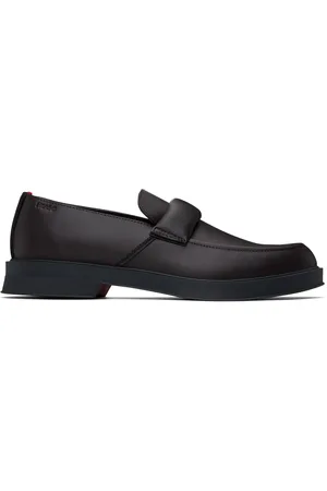 HUGO BOSS Brown Embossed-Logo Loafers