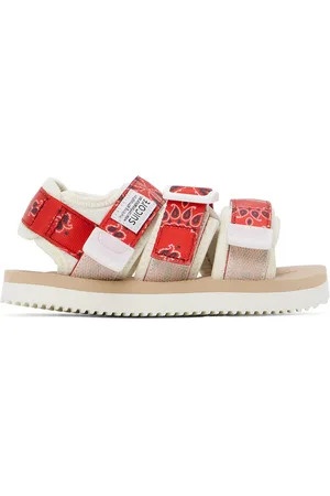 SUICOKE Kids Beige & Red Kisee Sandals