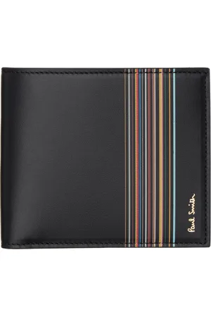 Paul Smith Black Leather Signature Stripe Block Billfold Wallet