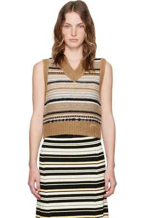 Ganni Brown Striped Vest