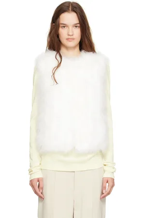 YVES SALOMON White Feather Vest