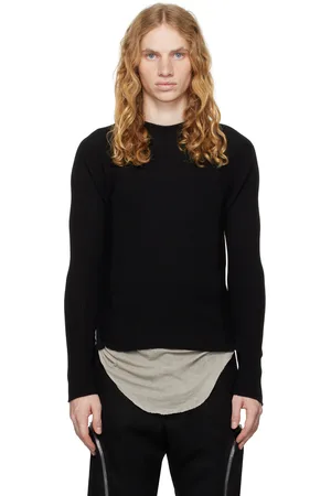 Rick Owens Black Porterville Ribbed Geo Sweater