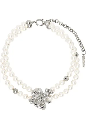 Justine Clenquet Silver & White Betsy Choker