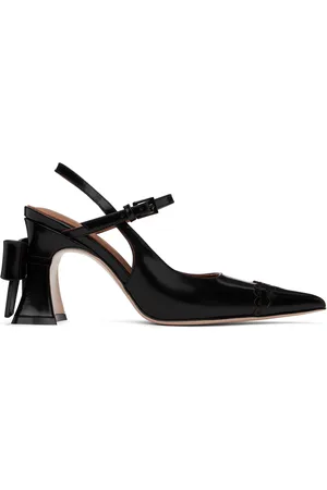 Shushu/Tong Black Bow Toe Pointed Heels