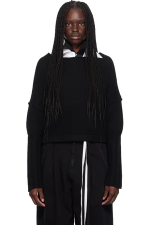 YOHJI YAMAMOTO Black R-Cap Sleeve Sweater