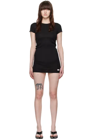 Alexander Wang Black Logo Patch Minidress