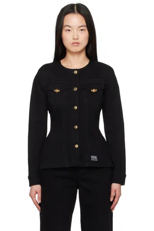 VERSACE Black Fitted Denim Jacket