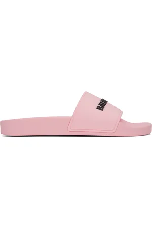 Balenciaga Pink Logo Pool Slides