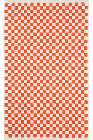BAINA Orange & Off-White Beppu Bath Mat