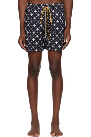 Rhude Black Cross Bandana Swim Shorts