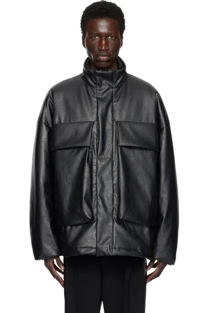 N. HOOLYWOOD Stand Collar Faux-Leather Jacket