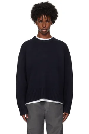 Guest In Residence Navy Cozy Crew Sweater