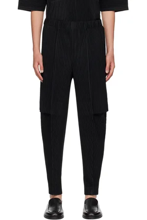 Issey Miyake Black Elasticized Cargo Pants
