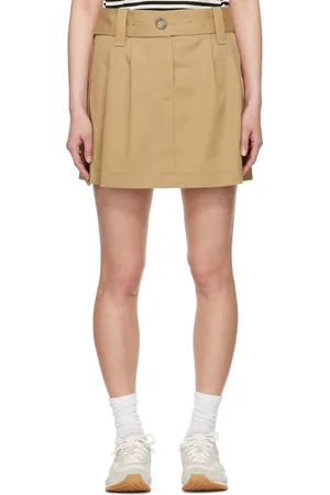 Moncler Tan Pleated Miniskirt