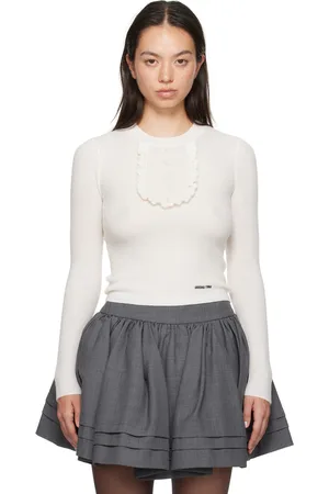 Shushu/Tong White Round-Neck Sweater