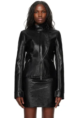 Courrèges Black Motorcycle Vinyl Jacket