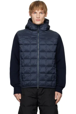 TAION Navy Hood Knit Down Jacket