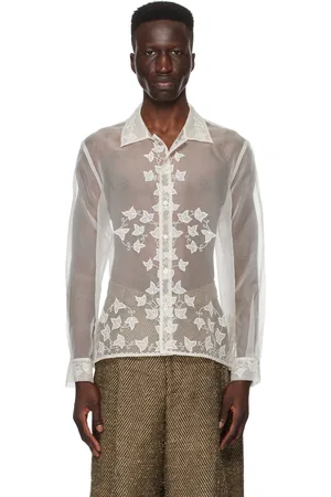 BODE White Ivy Appliqué Shirt