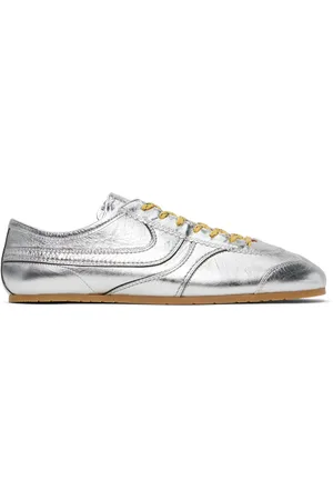 DRIES VAN NOTEN Silver Leather Sneakers