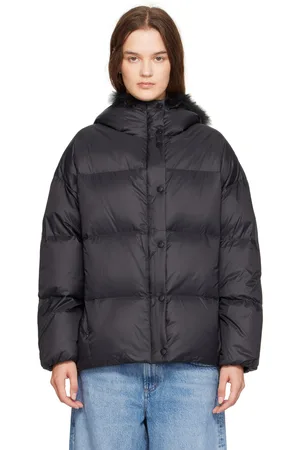 YVES SALOMON Black Hooded Down Jacket