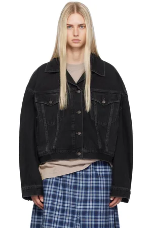 Acne Studios Black Cropped Denim Jacket