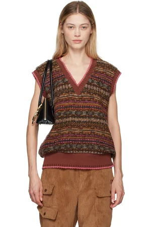 Anna Sui Multicolor Jacquard Vest