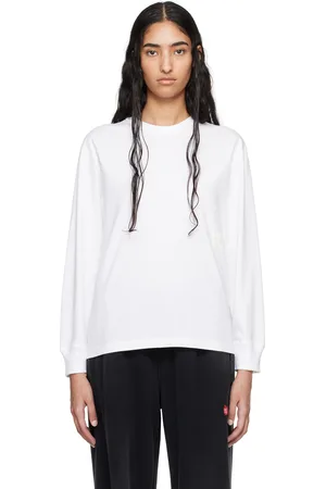 Alexander Wang White Embossed Stacked Logo Long Sleeve T-Shirt