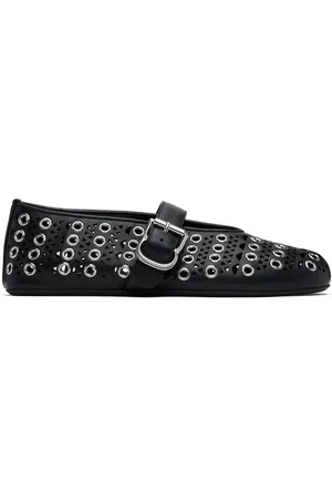 Alaïa Black Vienne Lambskin Eyelets Ballerina Flats