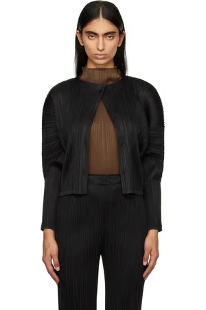 PLEATS PLEASE ISSEY MIYAKE Black Monthly Colors October Cardigan
