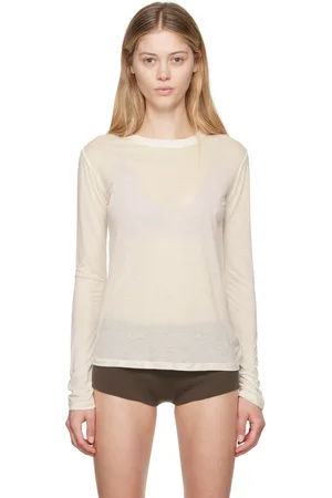Baserange Off-White Bamboo Lyocell Long Sleeve T-Shirt