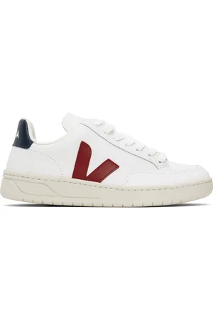 Veja White V-12 Leather Sneakers