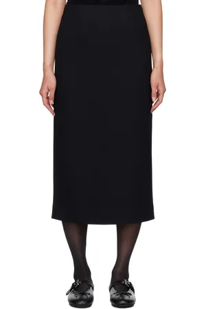 Shushu/Tong Black Straight Fit Midi Skirt