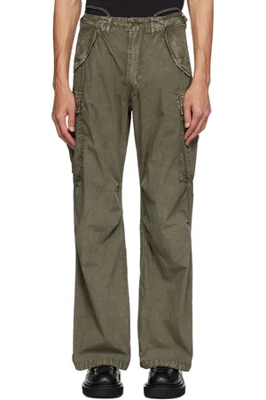 R13 Khaki Wide-Leg Cargo Pants