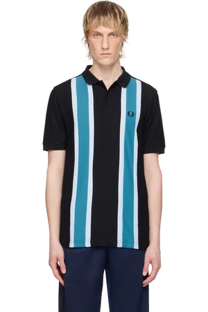 Fred Perry Black & Blue Striped Polo