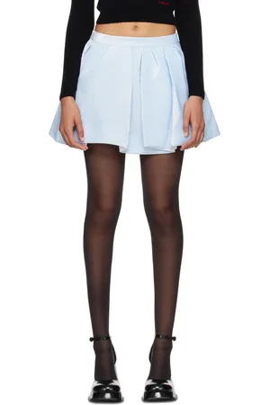 Shushu/Tong Blue Irregular Pleated Miniskirt