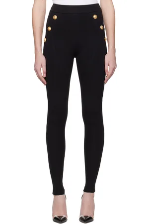 Balmain Black 6 Button Leggings