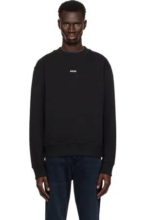 HUGO BOSS Black Relaxed-Fit Contrast Logo Sweatshirt
