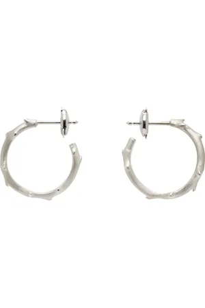 Bernard James White Gold FLORA Spina Midi Earrings