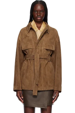 Nour Hammour Brown Zakary Belted Suede Jacket