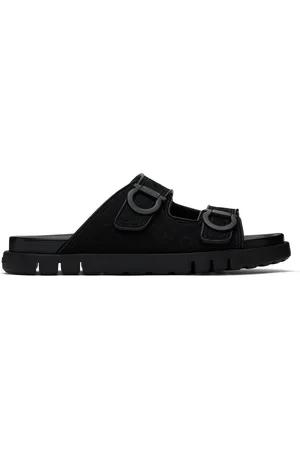 Salvatore Ferragamo Black Double-Strap Sandals