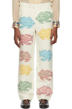 BODE Off-White Piscine Appliqué Trousers